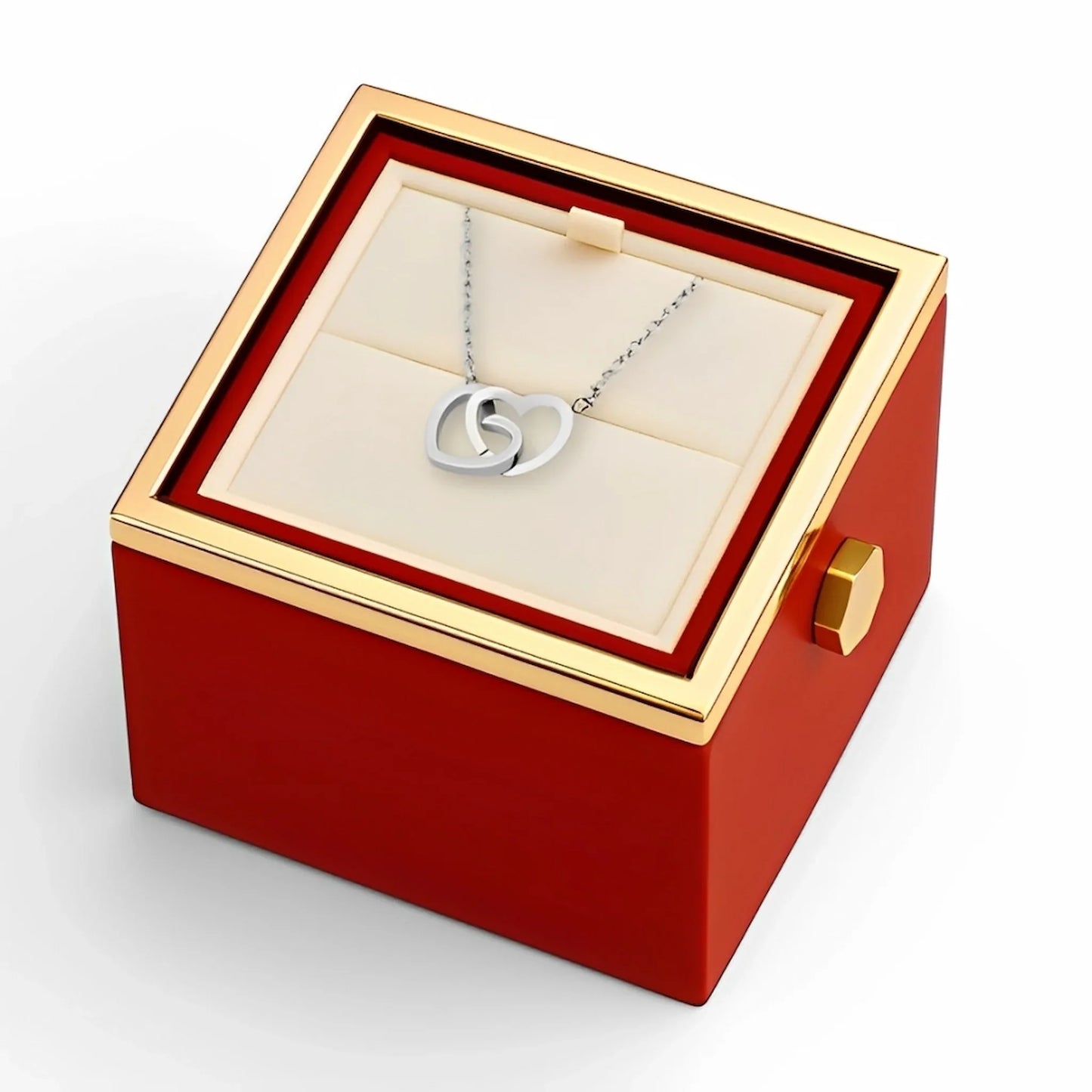 Boîte à roses éternelles | Rose véritable et collier personnalisé