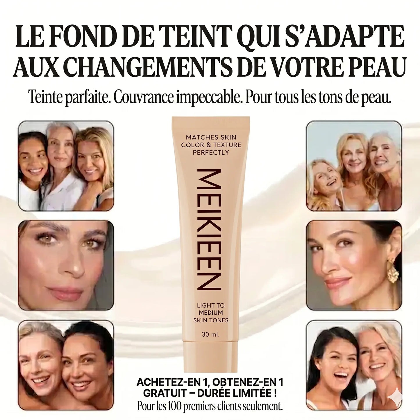 MEIKIEEN® - Fond de teint qui change de couleur
